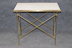 Maison Jansen Style Directoire Granite Top & Brass End Table