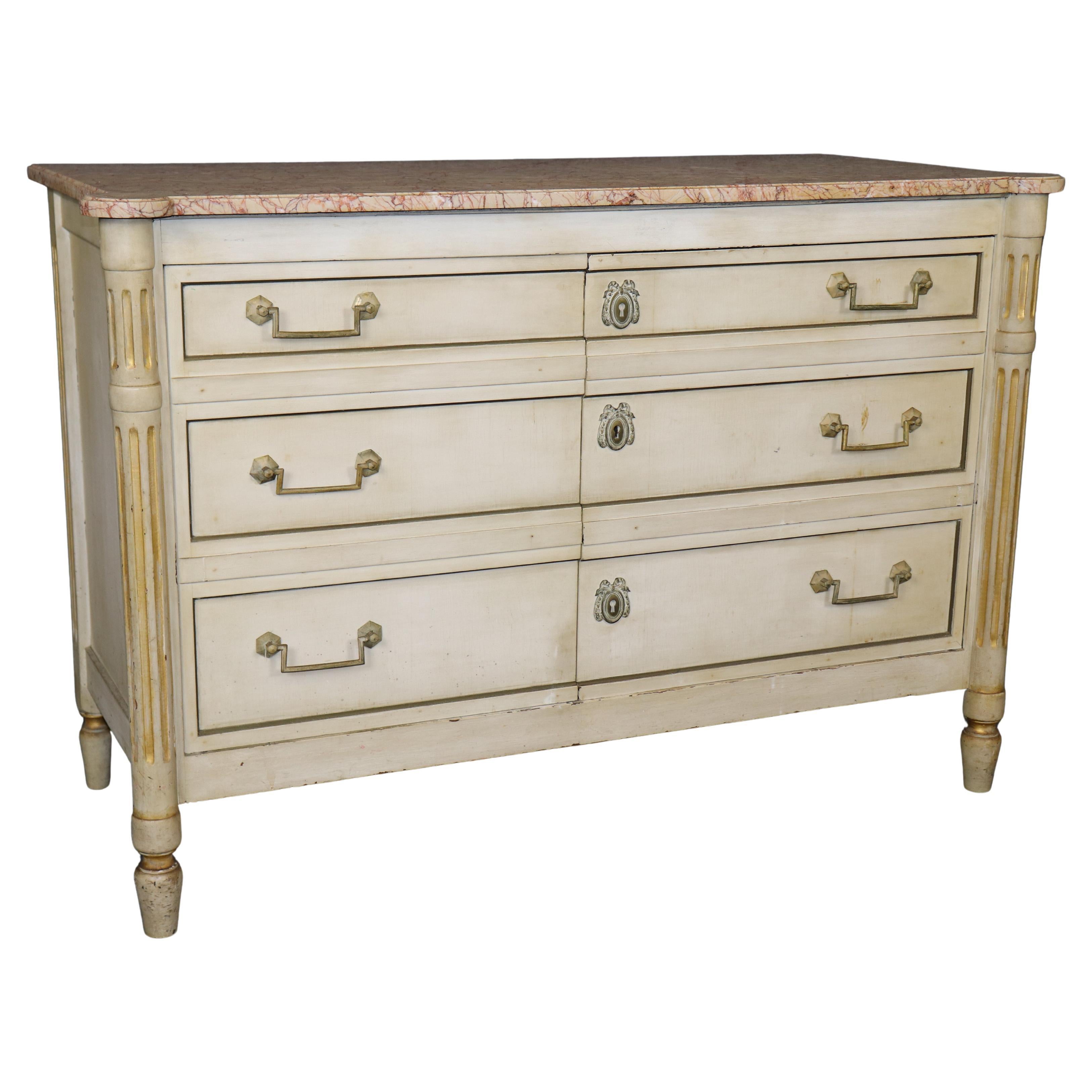 Maison Jansen style Directoire  Commode Buffet à deux portes avec dessus en marbre