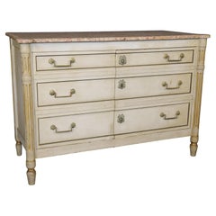Maison Jansen style Directoire  Commode Buffet à deux portes avec dessus en marbre