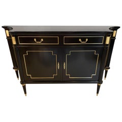 Maison Jansen Style Ebony Sideboard Commode Cabinet Hollywood Regency Era