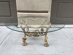 Maison Jansen Style French Bronze Rope Coffee Table