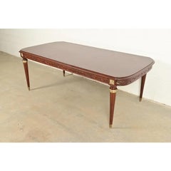 Maison Jansen Style French Regency Mahogany Dining Table, Newly Refinished