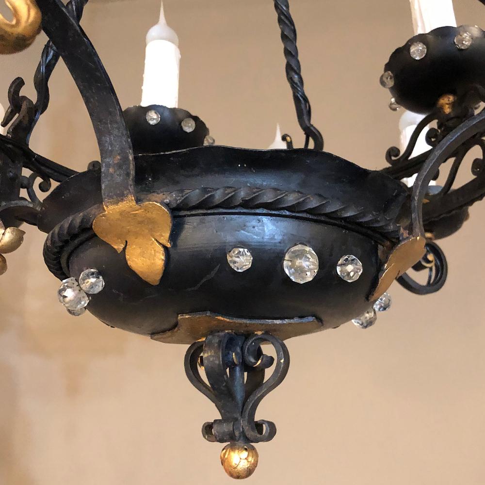 Maison Jansen Style French Wrought Iron Chandelier For Sale 5