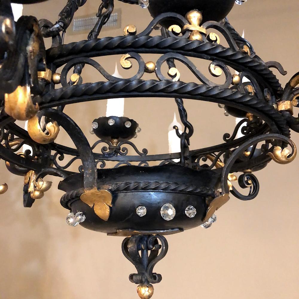 Maison Jansen Style French Wrought Iron Chandelier For Sale 6