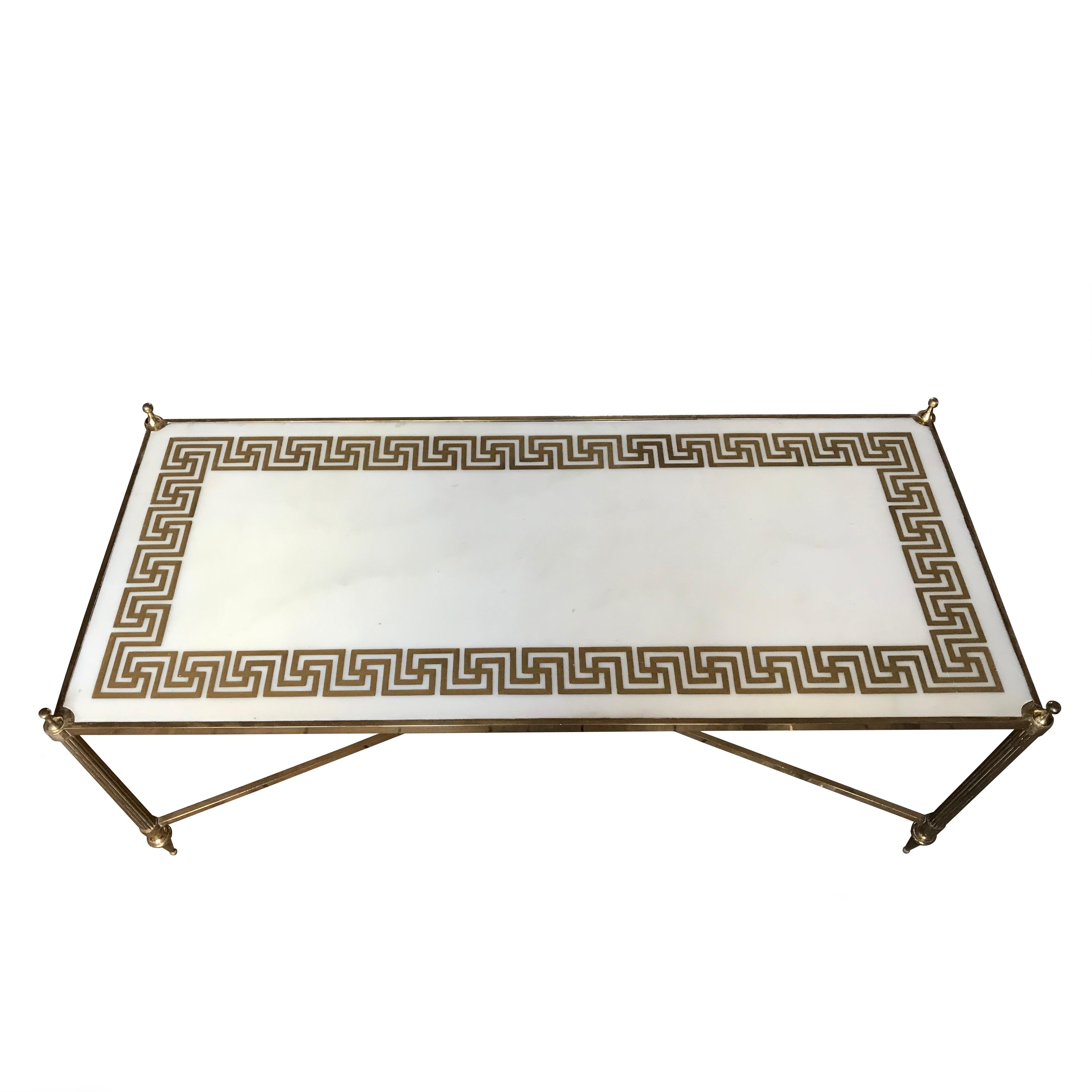 Maison Jansen Style Gilt Bronze and Marble Table 1