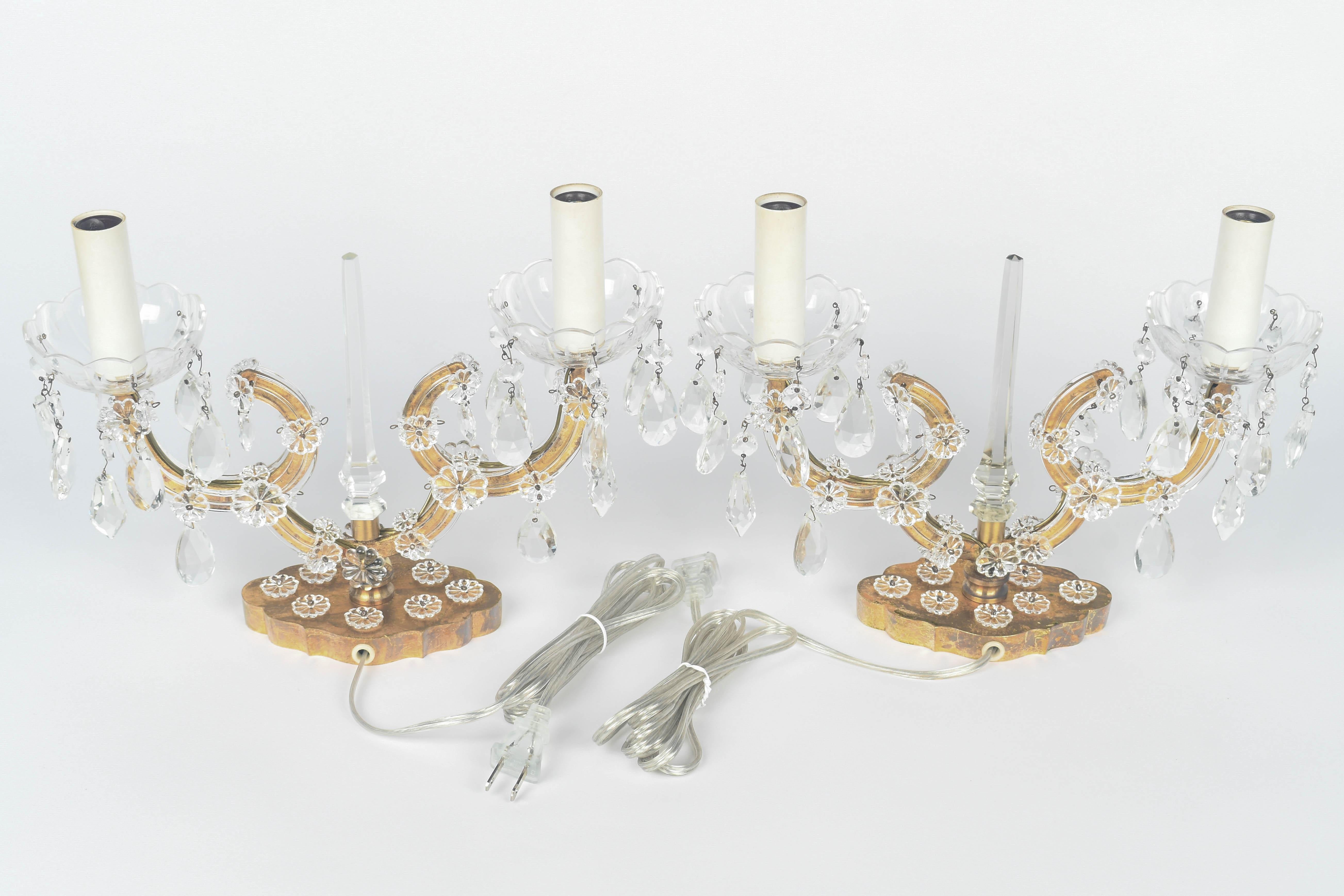 Maison Jansen Style Girandole Table Lamps Pair 8