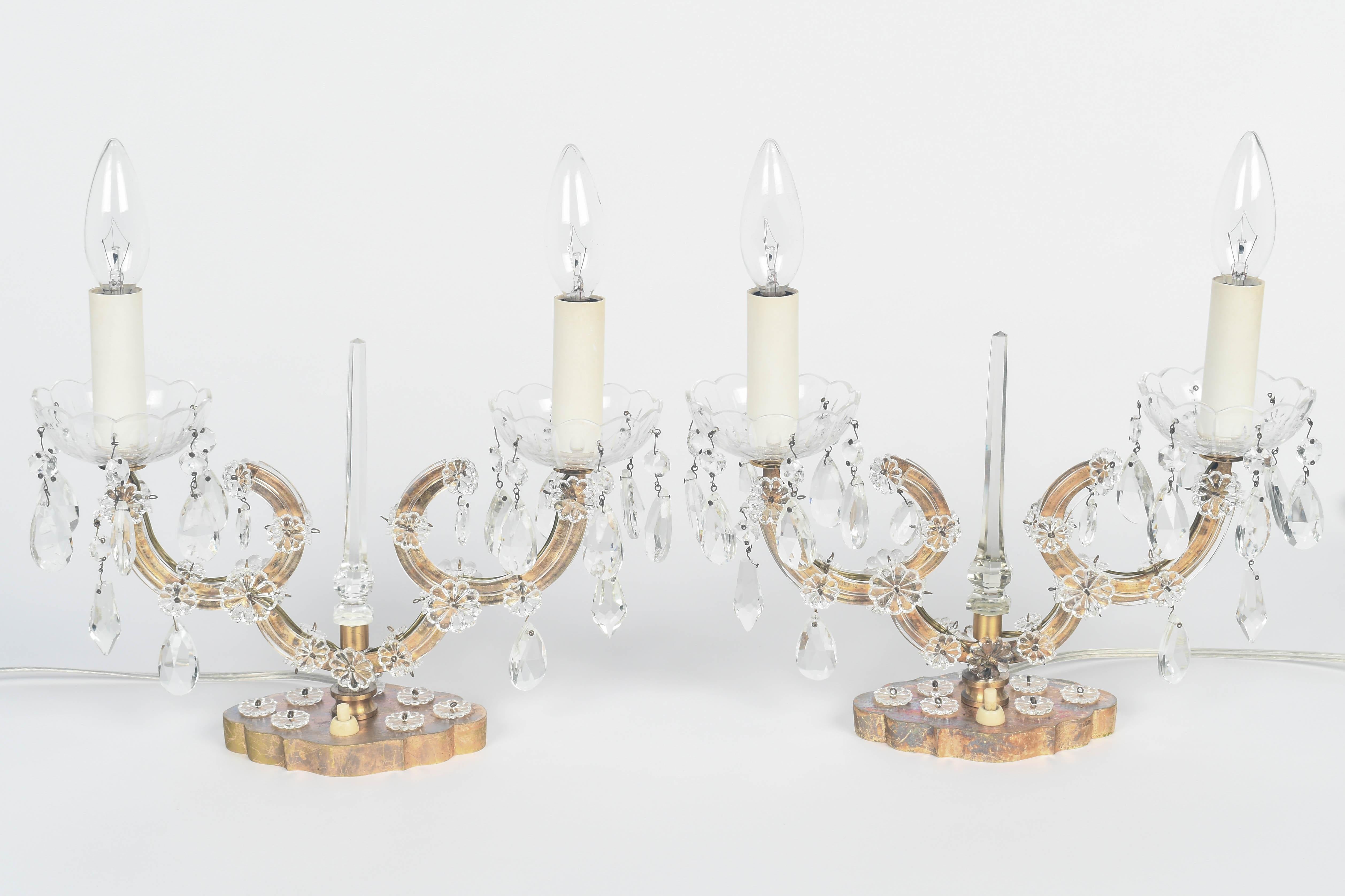 Maison Jansen Style Girandole Table Lamps Pair In Good Condition In Winter Park, FL