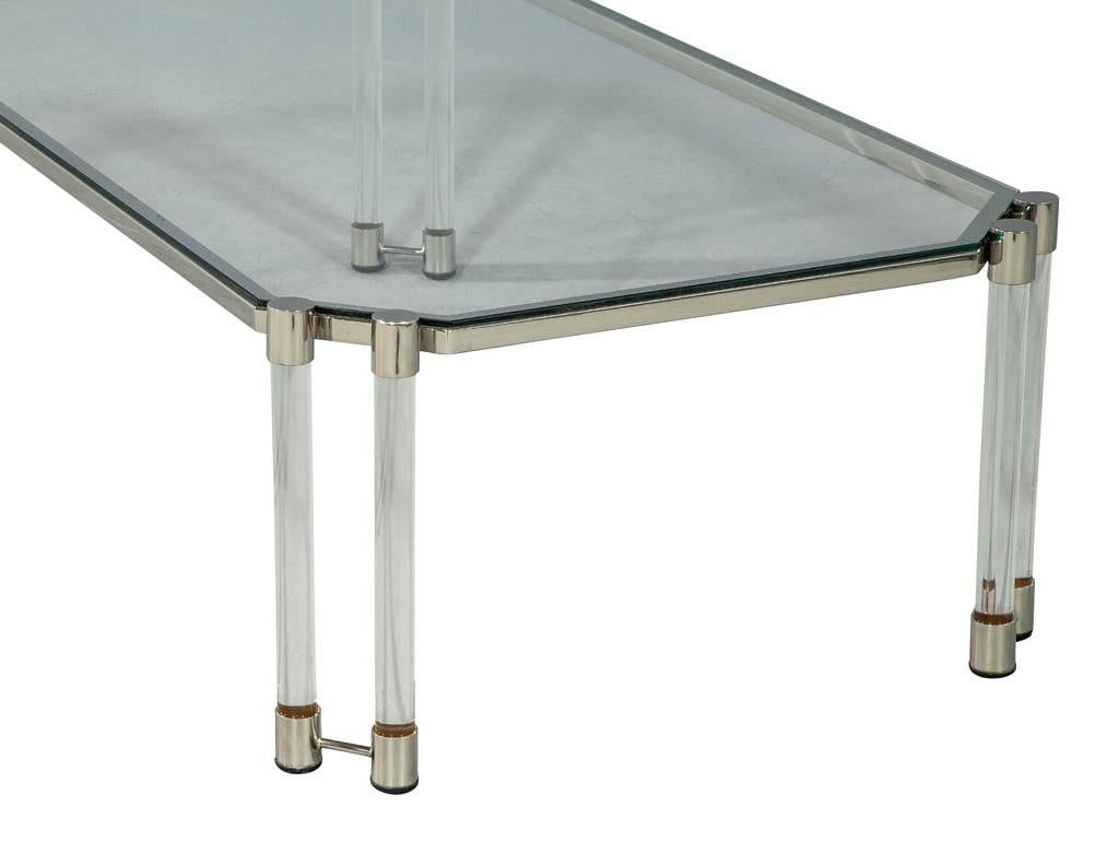Maison Jansen Style Glass Acrylic Modern Cocktail Table In Good Condition For Sale In North York, ON