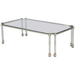 Mesa de Cocktail Moderna de Cristal Acrílico Estilo Maison Jansen