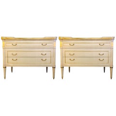 Maison Jansen Style Hollywood Regency Commodes, Dressers, Nightstands, a Pair