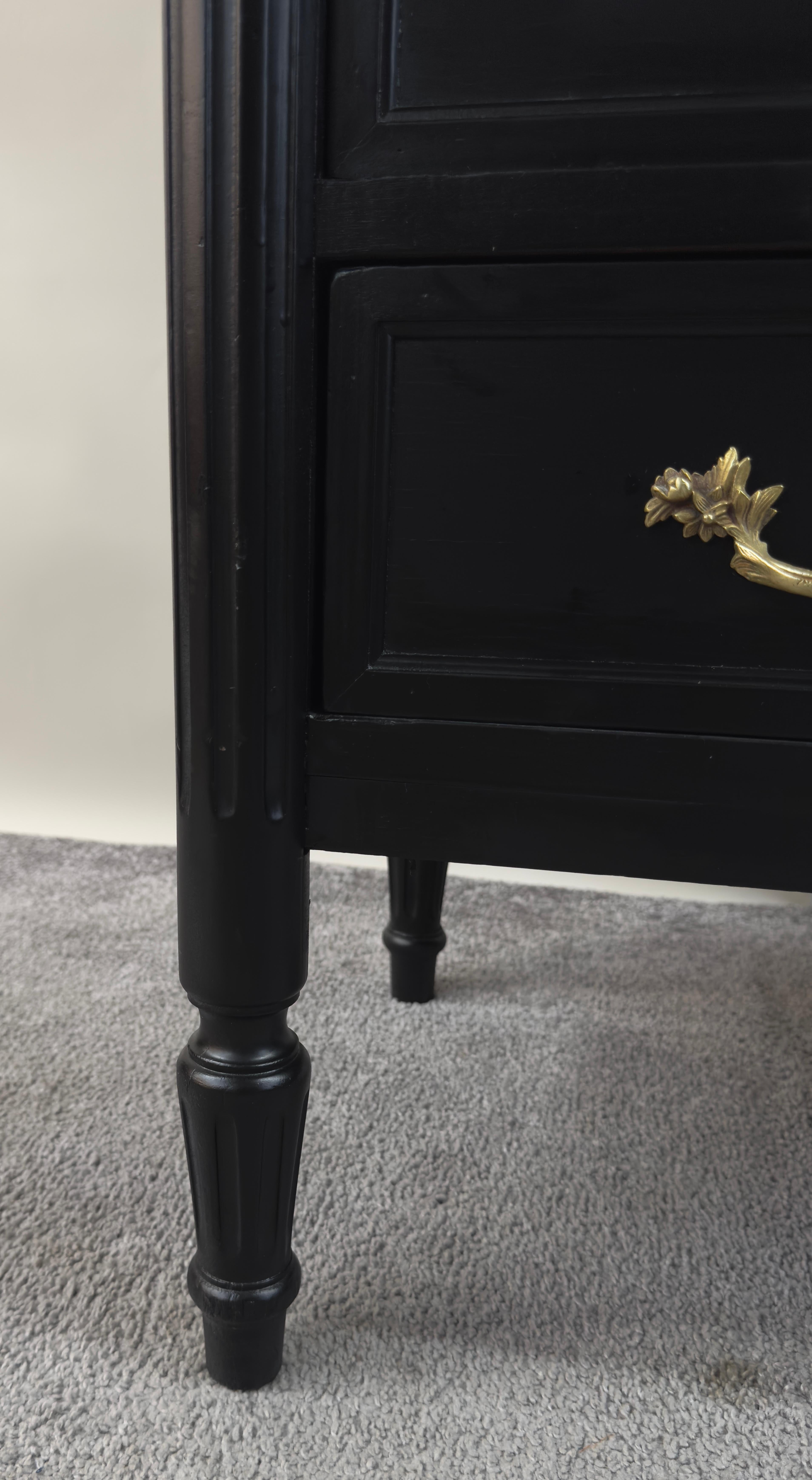 Maison Jansen Style Hollywood Regency Ebenholz & Messing Zweitürige Bar und hohe Kommode im Angebot 8