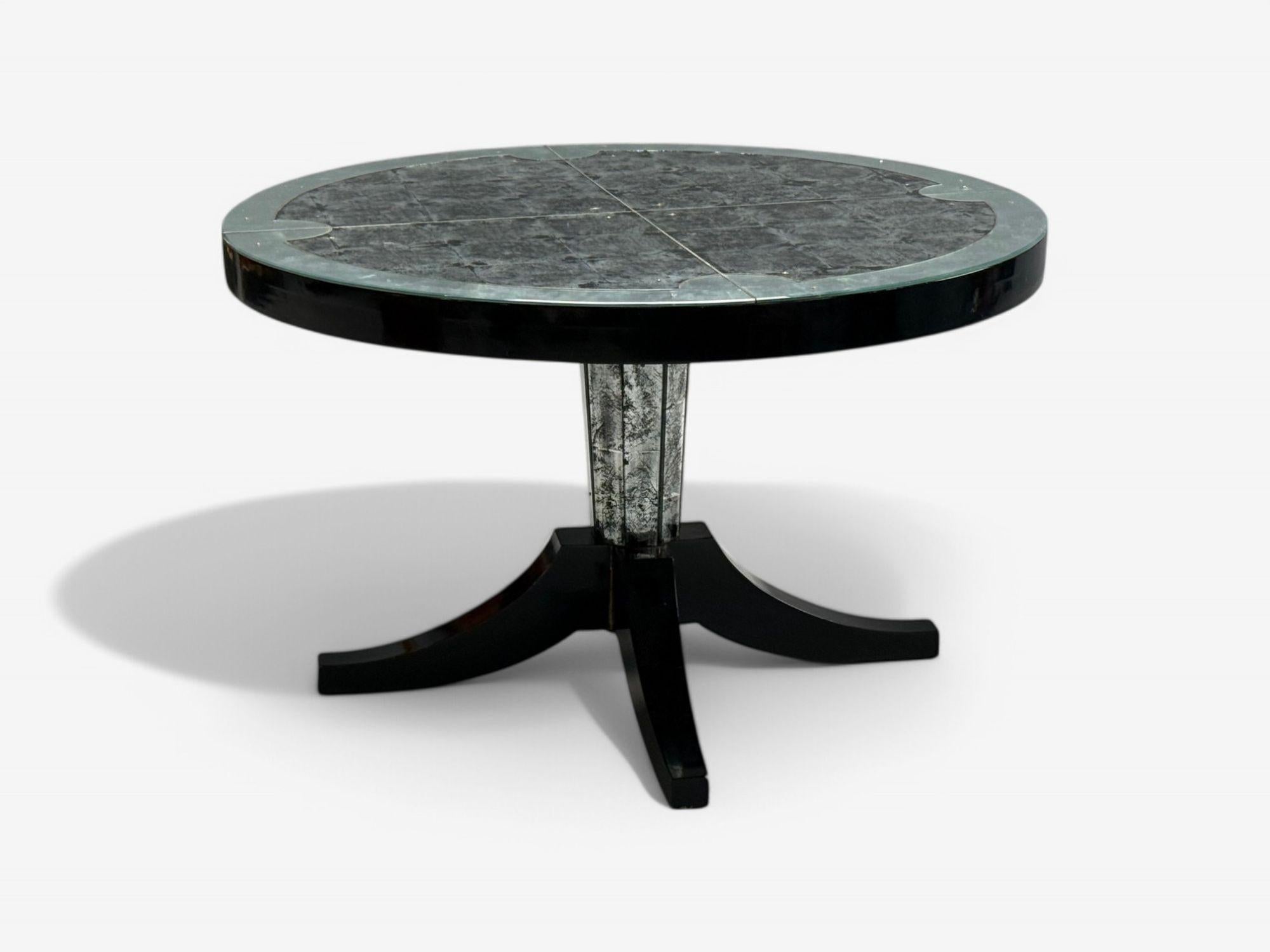 Maison Jansen Style, Hollywood Regency, Eglomise Mirror, Center Table, 20th C In Good Condition For Sale In Manhasset, NY