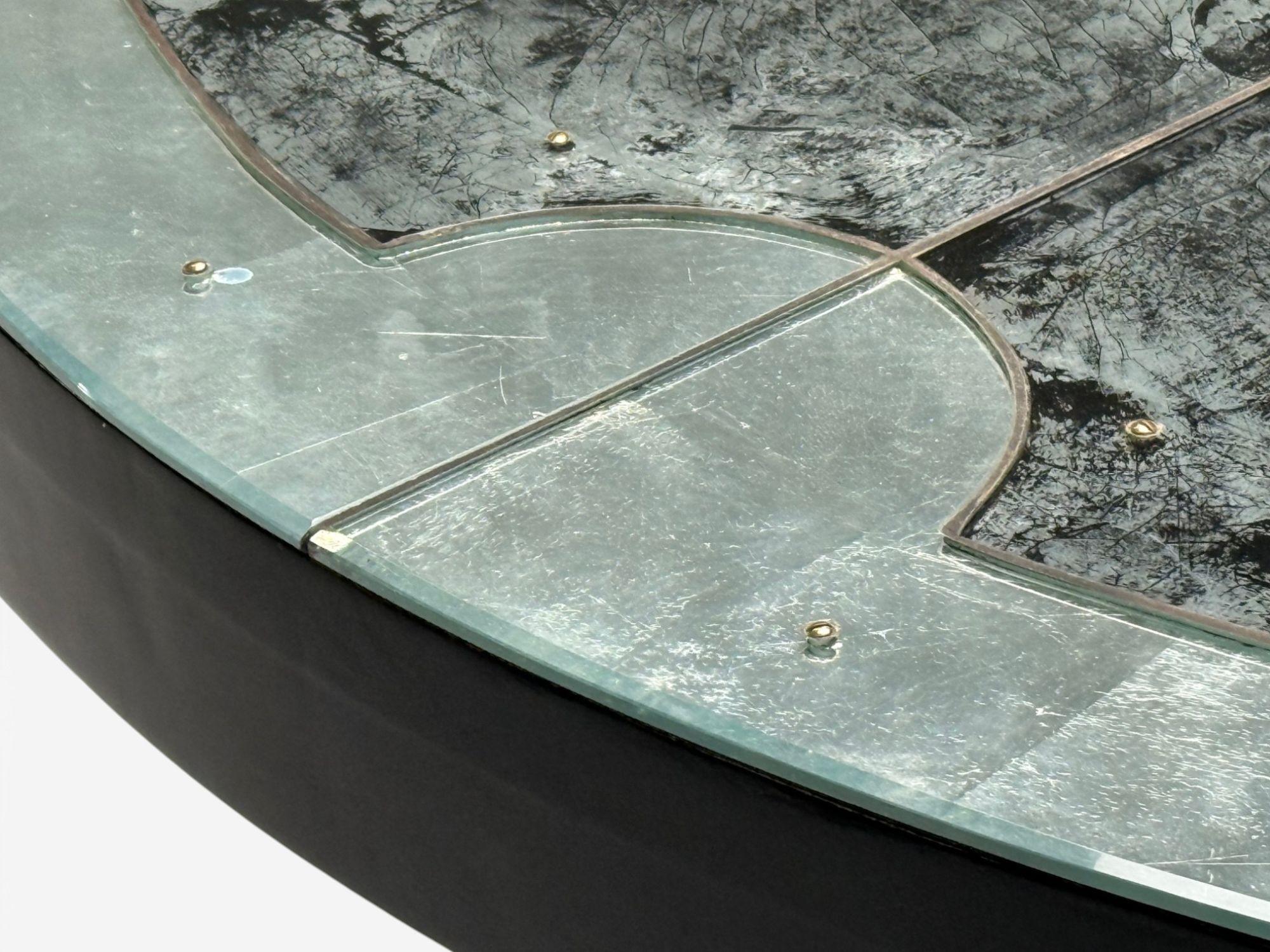 Mid-20th Century Maison Jansen Style, Hollywood Regency, Eglomise Mirror, Center Table, 20th C For Sale