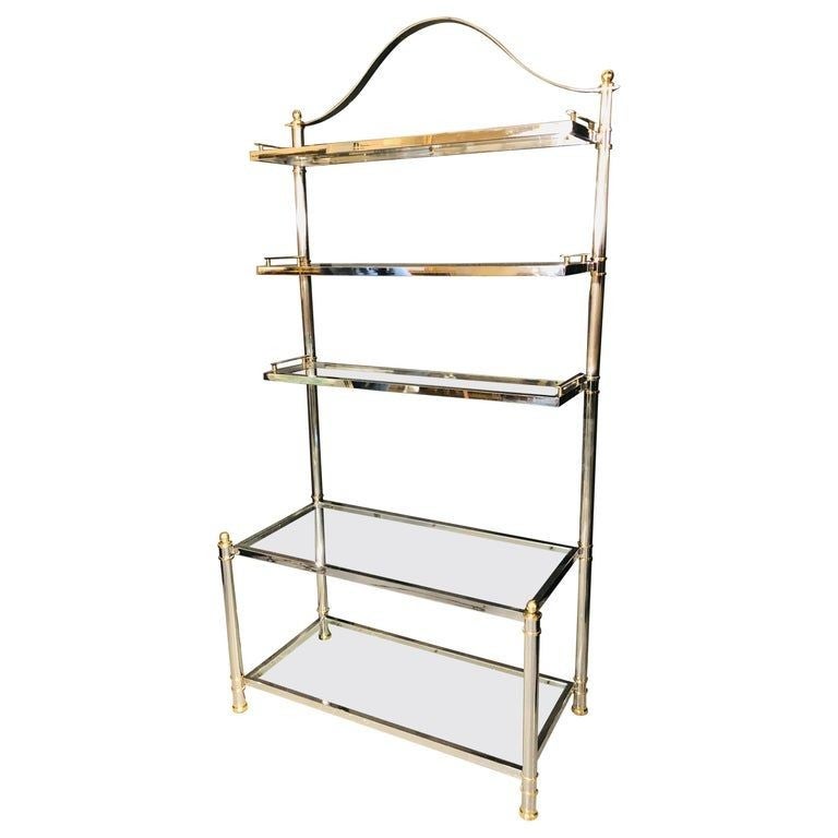 Regency Ebonized Five Tier Etagere with Faux Rosewood Shelves & Finials Regency Ebonized Five Tier Etagere with Faux Rosewood Shelves & Finials