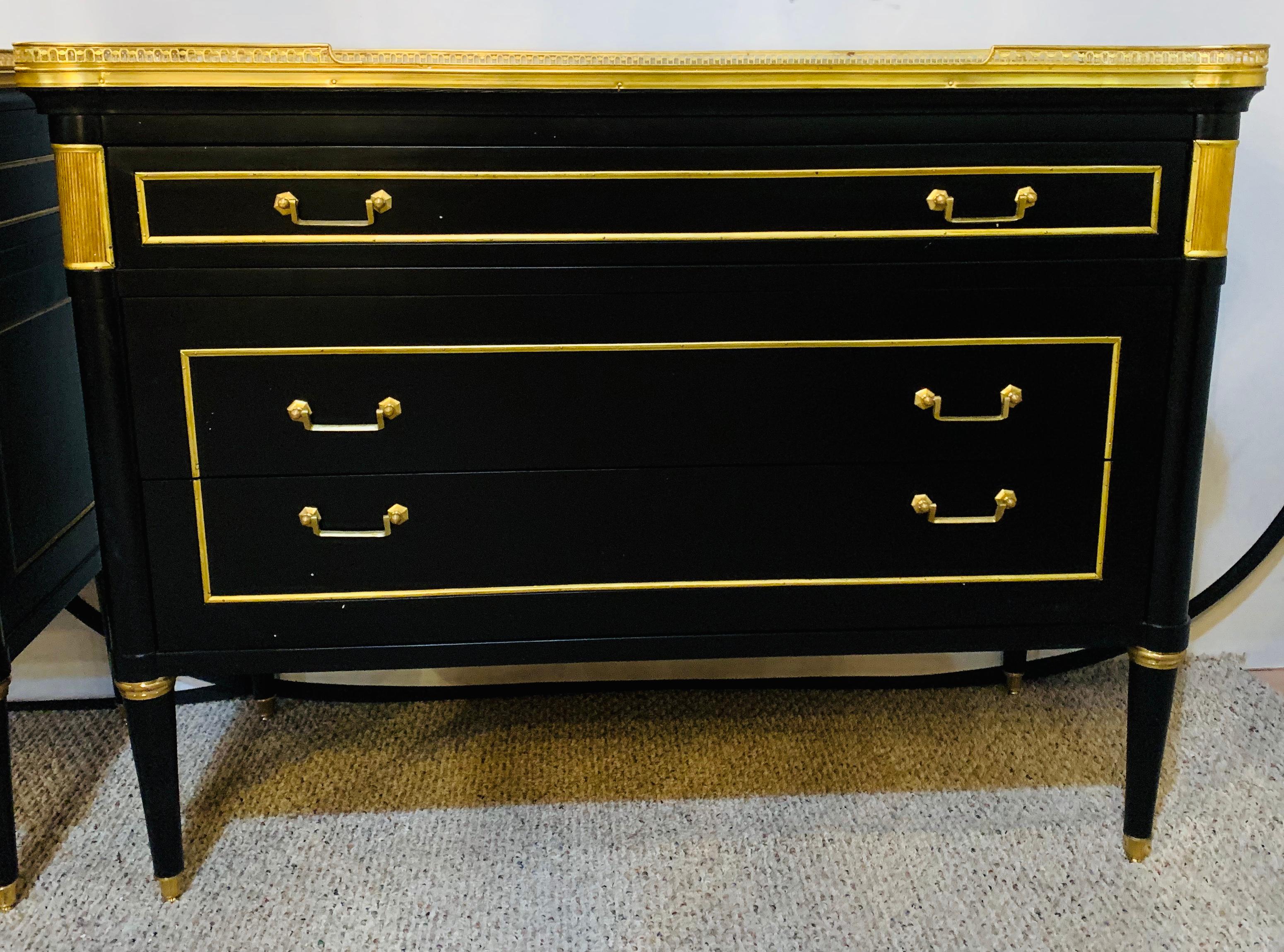 Maison Jansen Style Hollywood Regency Mounted Commodes, Nightstands or Cabinets In Good Condition In Stamford, CT