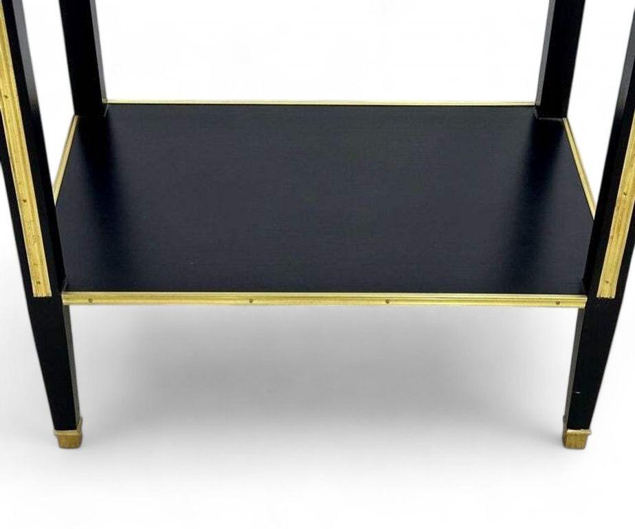 Maison Jansen Style, Hollywood Regency, Nightstands, Black Painted Wood, Brass For Sale 3