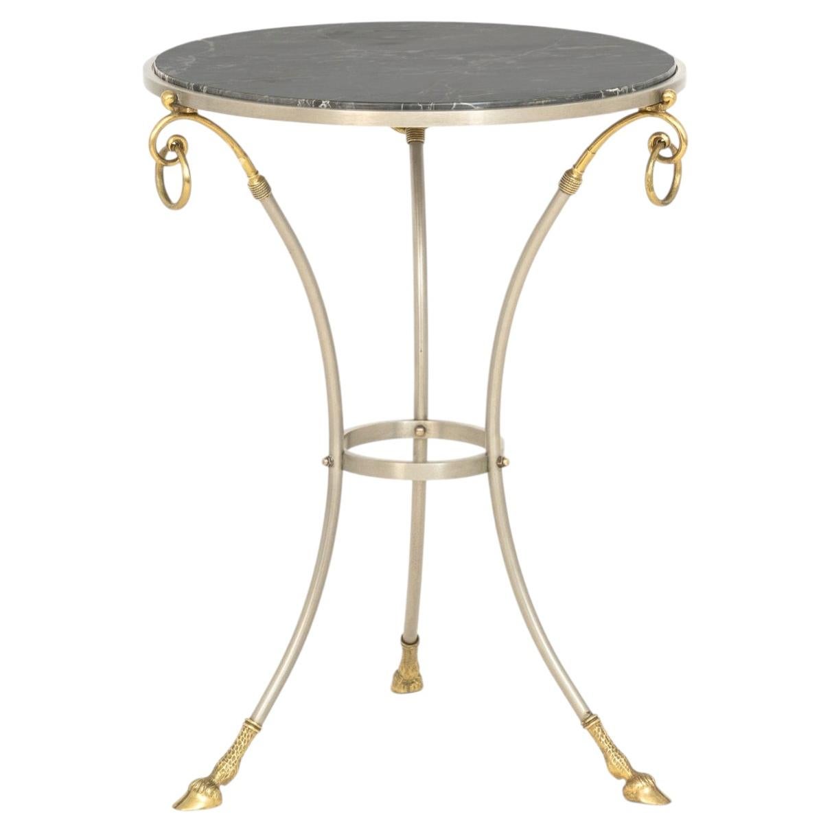 Maison Jansen Style Wrought Iron and Brass Occasional Table For Sale
