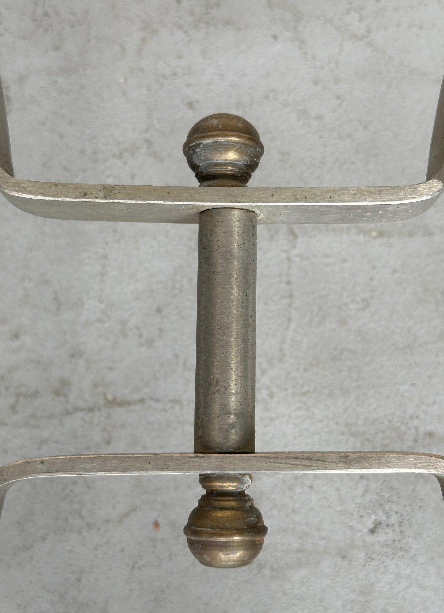 Maison Jansen Stil Italienisch 1940er Jahre Stahl und Glas End Tabelle im Angebot 10