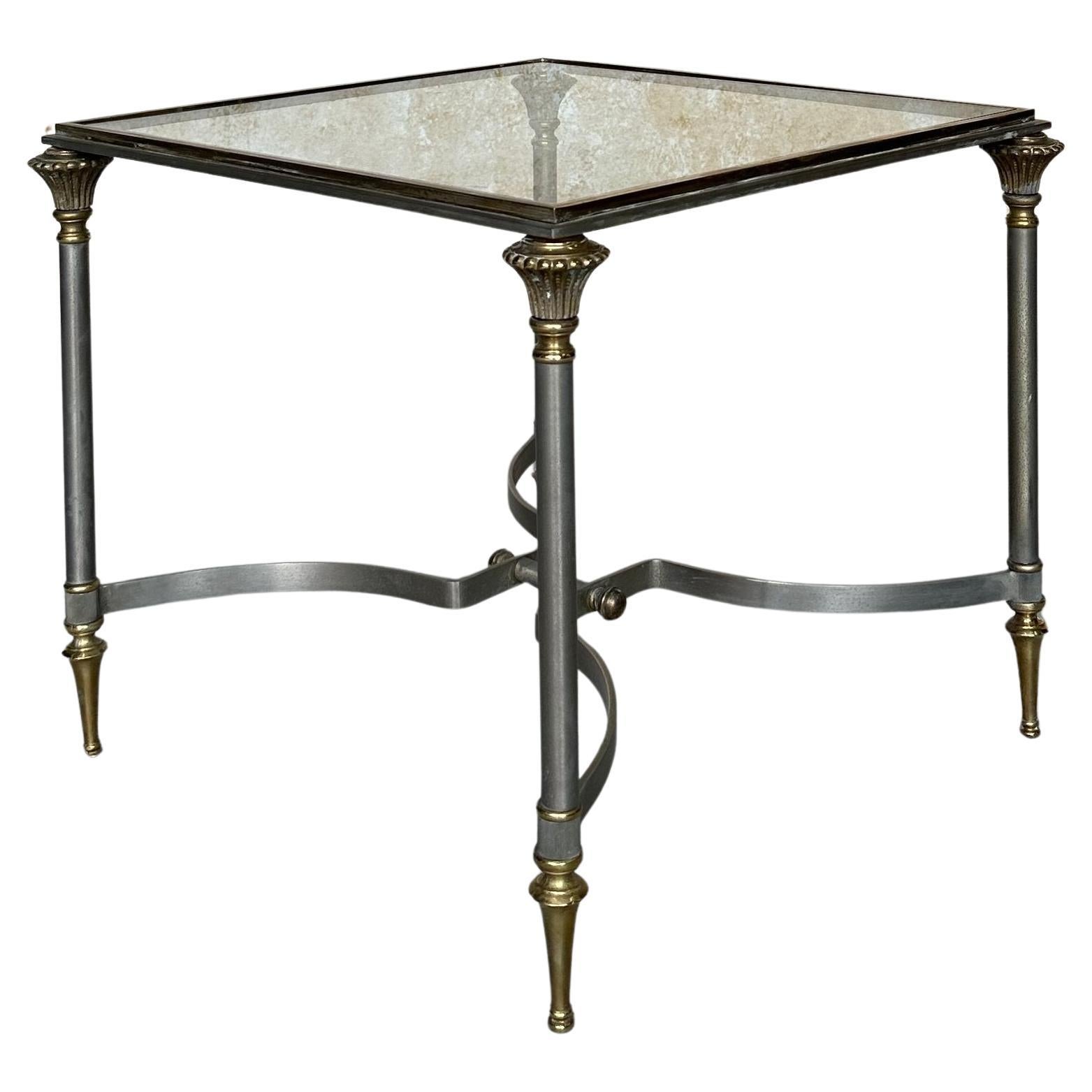 Maison Jansen Stil Italienisch 1940er Jahre Stahl und Glas End Tabelle