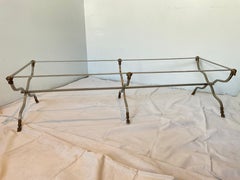 Maison Jansen Style Italian Ram Head Brass and Steel Coffee Table / Bench Base