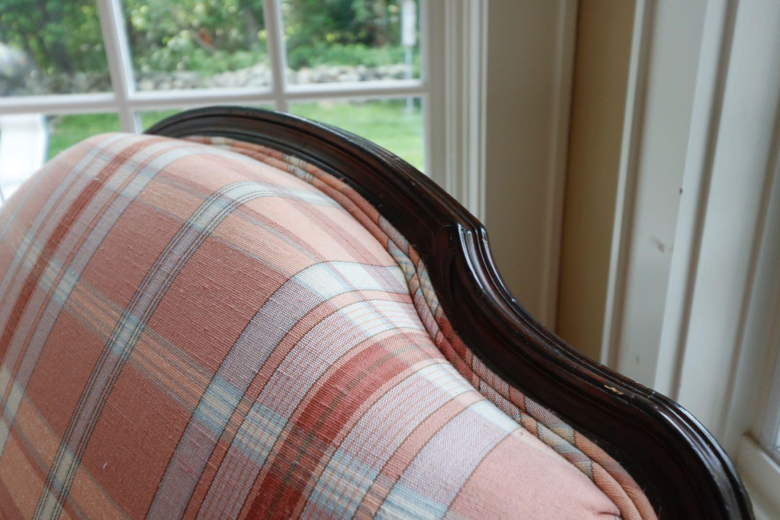 Fabric ON SALE NOW! Maison Jansen Style Louis XV Bergère Chair and Ottoman 