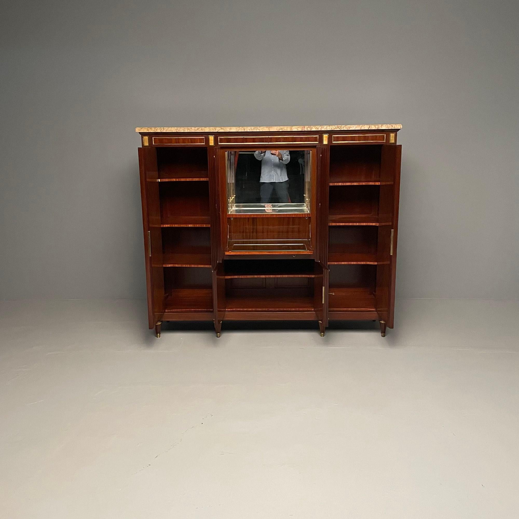 Maison Jansen Style, Louis XVI, Chinoiserie, Mahogany, Black Lacquer, Parquetry For Sale 2