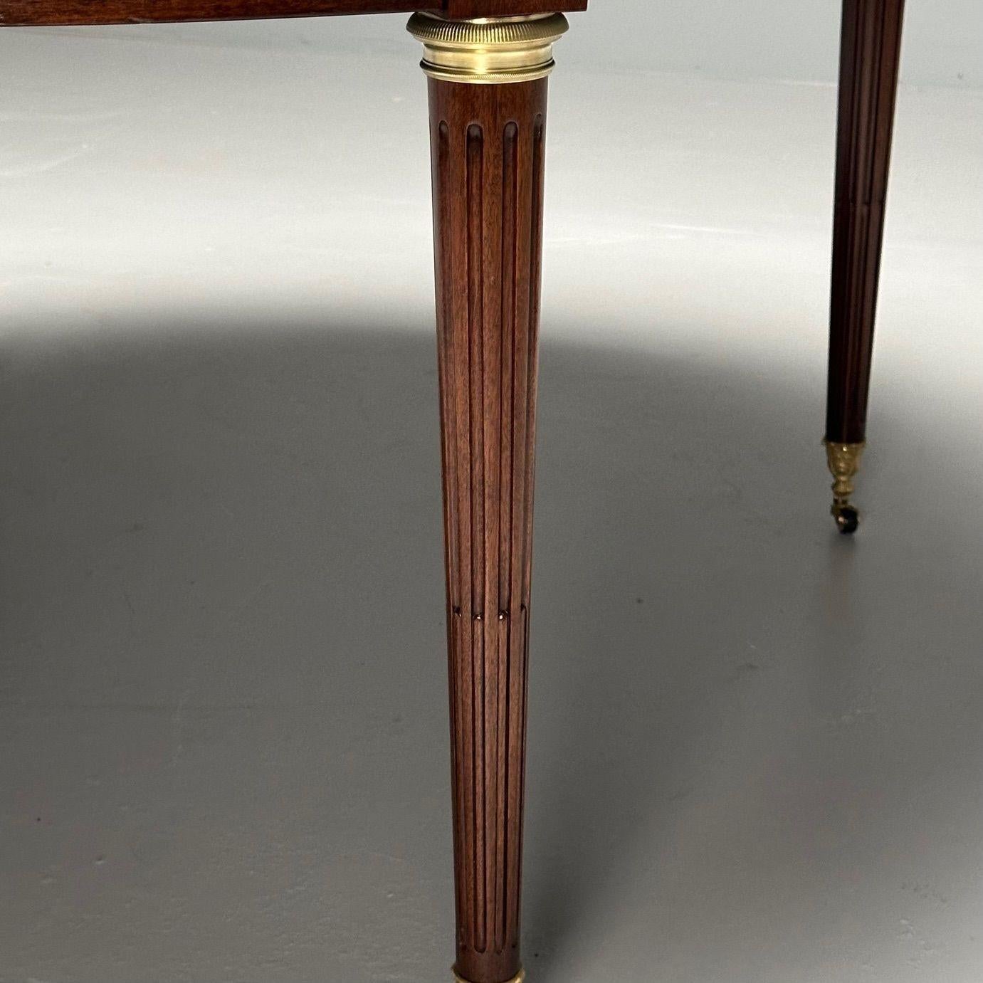 Maison Jansen Style, French Louis XVI, Dining Table, Circular, Mahogany, Bronze For Sale 4