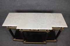 Louis XVI Style Marble Top Console Server Patinated Mirror