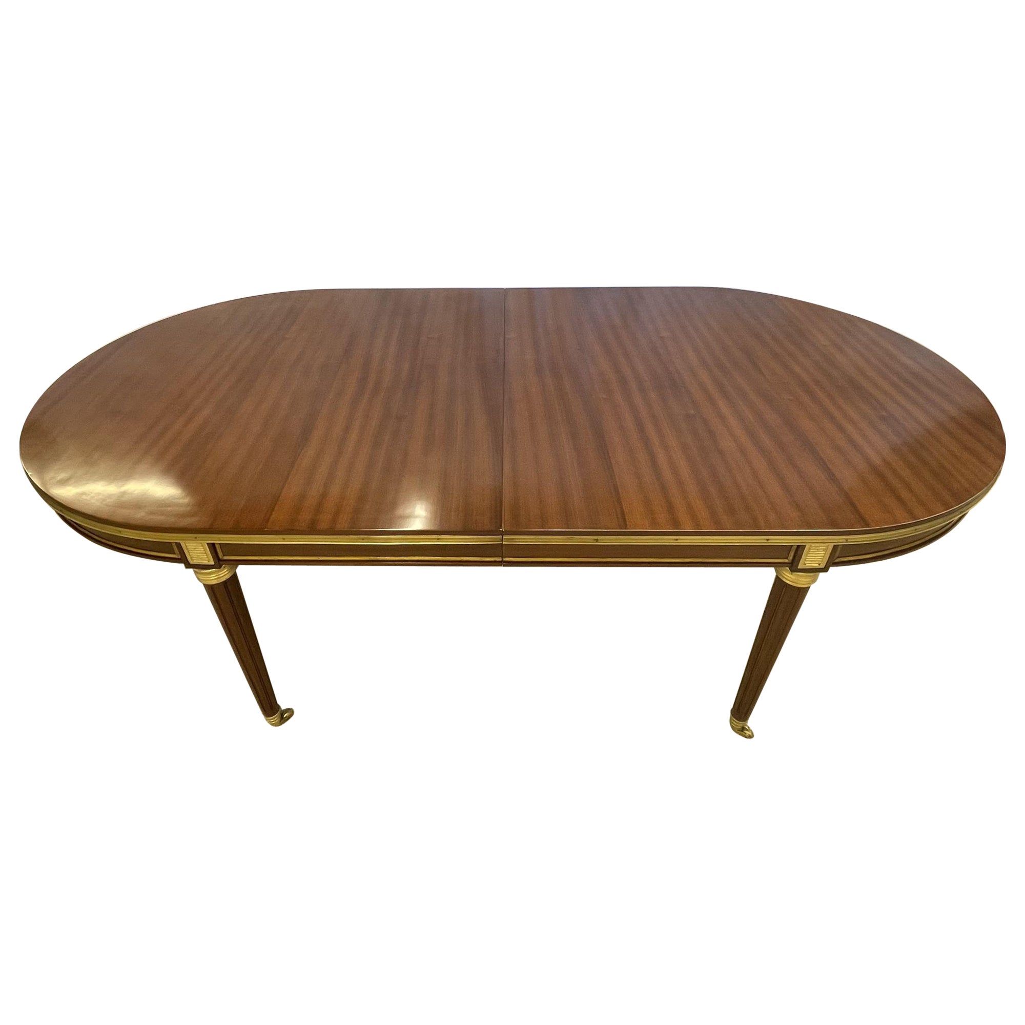 Maison Jansen Style Mahogany Dining, Conference Table, Louis XVI, Bronze