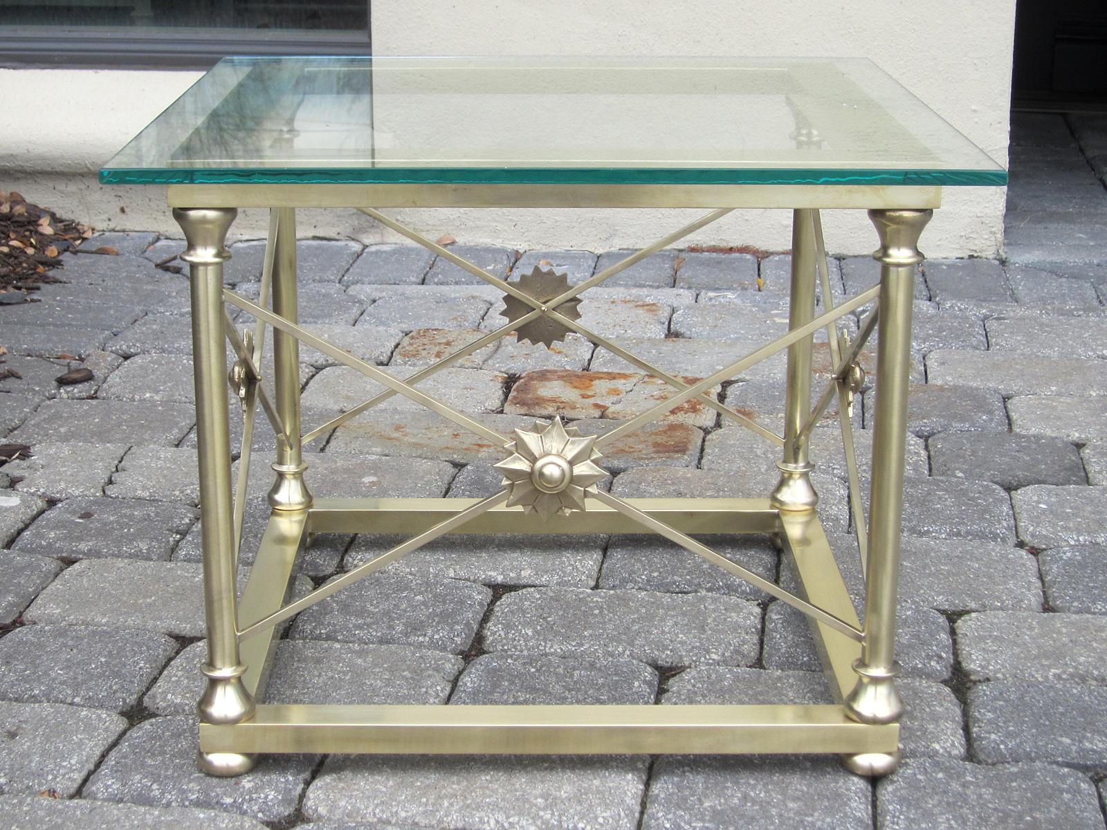 Mid-20th century Italian square bronze & glass table
Attributed to Maison Jansen.