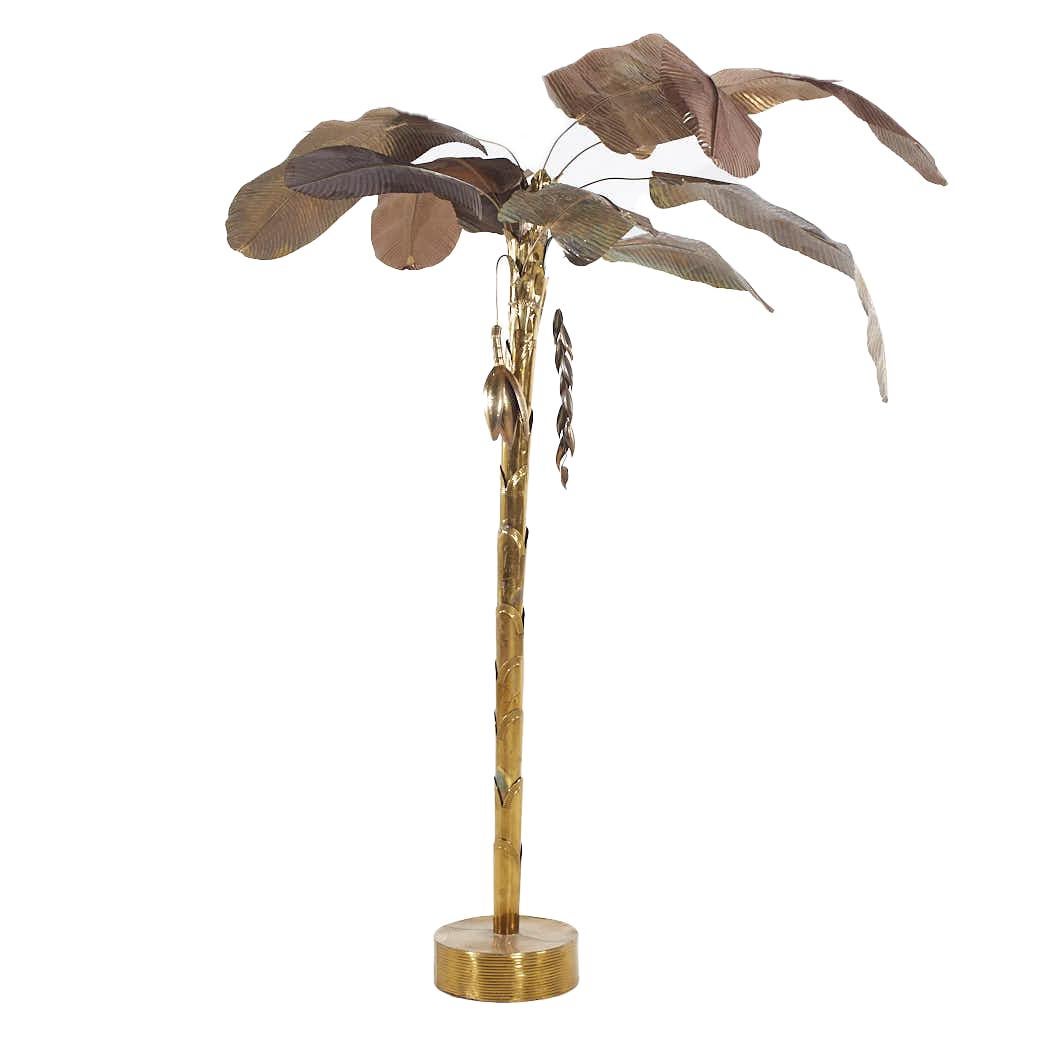 Mid-Century Modern Maison Jansen Style Mid Century Brass Palm Tree For Sale