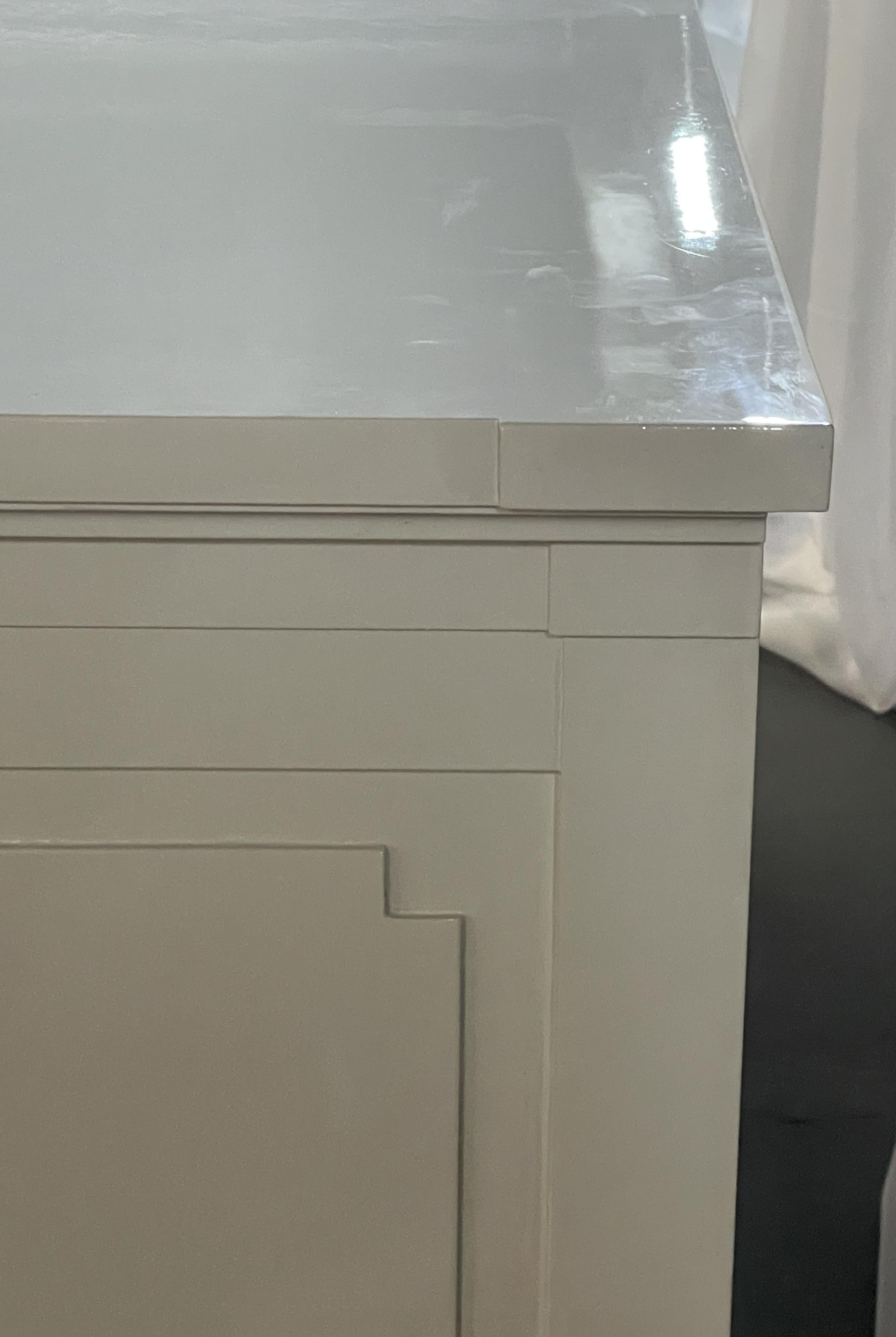 Maison Jansen Style Mid-Century Modern Dresser or Sideboard, White Lacquer 3