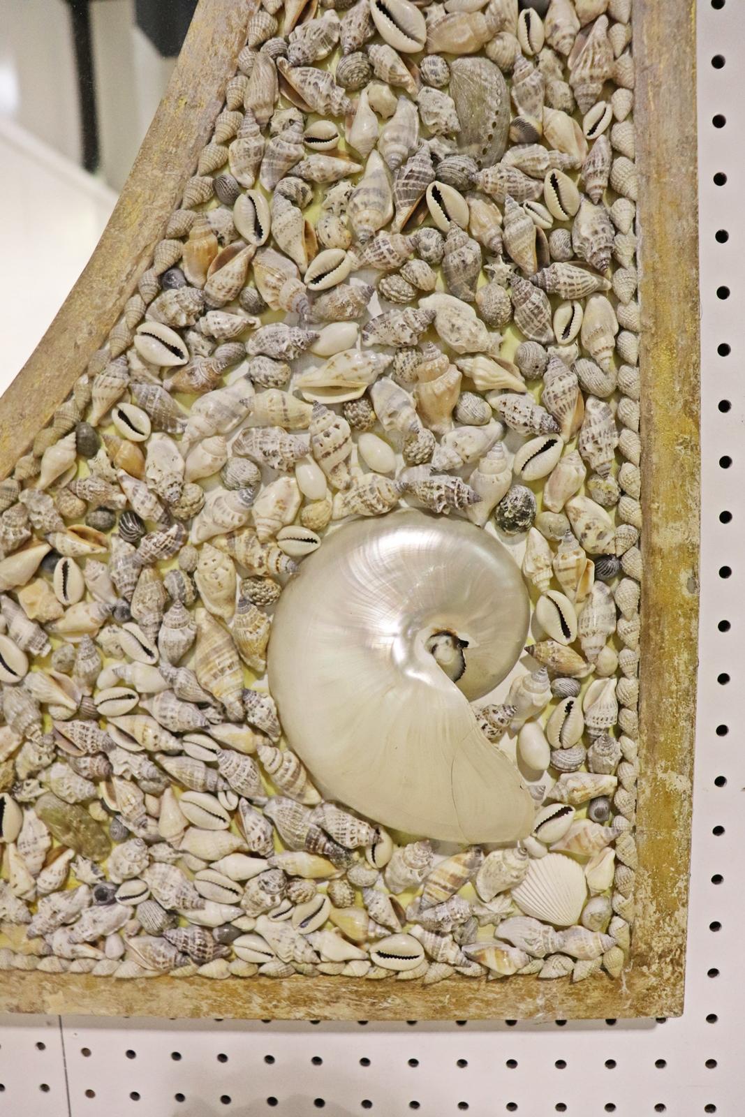 Mid-20th Century Maison Jansen Style Mid-Century Modern Sea Shell Encrusted Wall Mirror