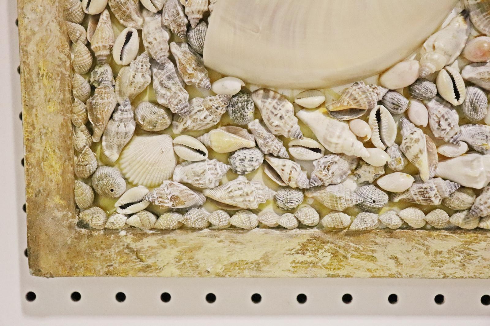 Maison Jansen Style Mid-Century Modern Sea Shell Encrusted Wall Mirror 3