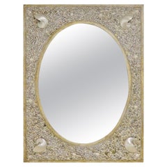 Maison Jansen Style Mid-Century Modern Sea Shell Encrusted Wall Mirror