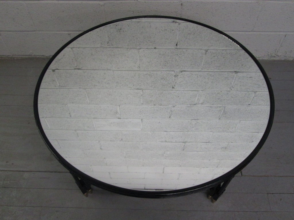 Directoire Table basse à plateau en miroir de Maison Jansen en vente