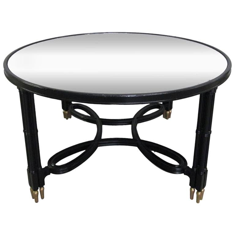 Maison Jansen Style Mirrored Top Coffee Table