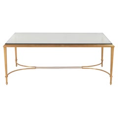 Maison Jansen Style Neoclassical Bronze Glass Cocktail Table