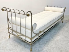 Maison Jansen Style Neoclassical Daybed Brass and Brushed Nickel