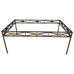 Maison Jansen Style Neoclassical Steel and Bronze Dining Table Base