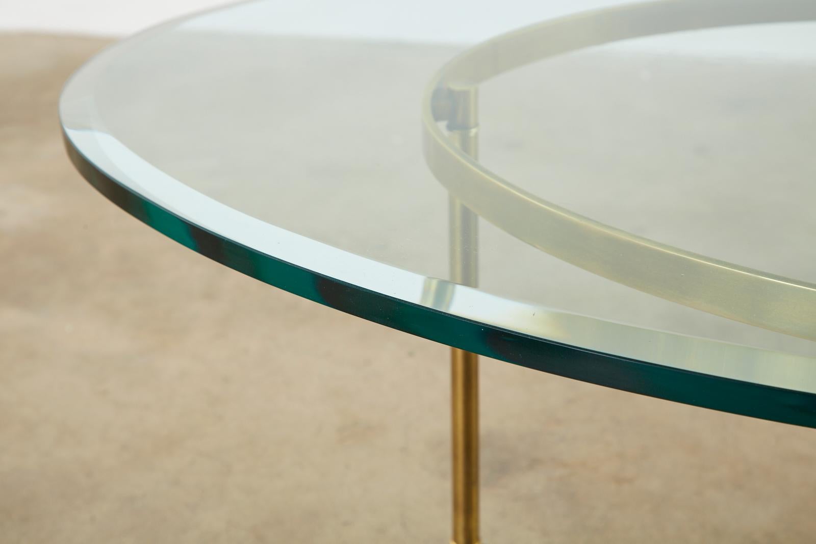 Maison Jansen Style Oval Brass and Glass Cocktail Table 5