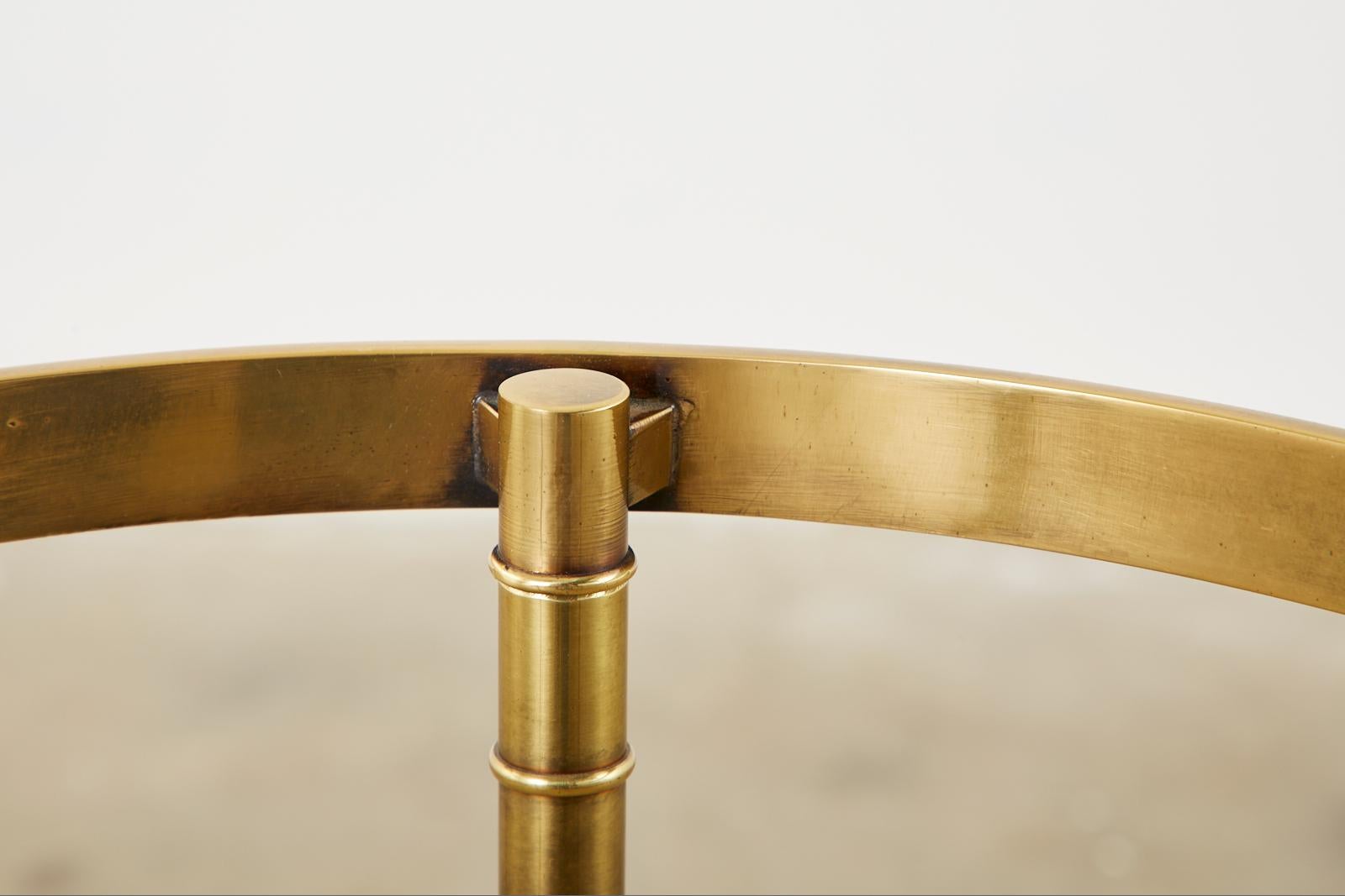 Maison Jansen Style Oval Brass and Glass Cocktail Table 10