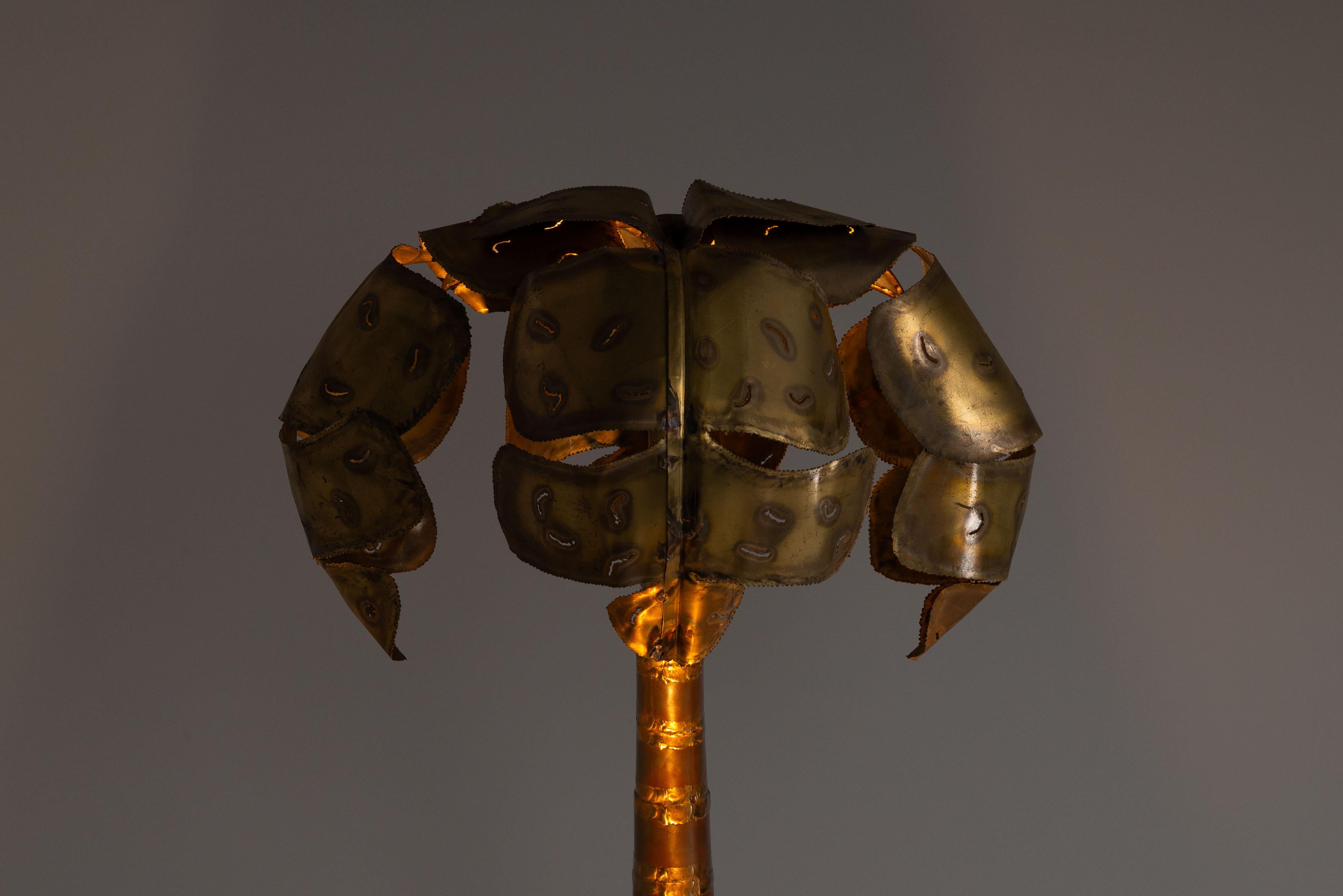 Palmen-Stehlampe im Stil von Maison Jansen, Frankreich 1970er Jahre im Angebot 7