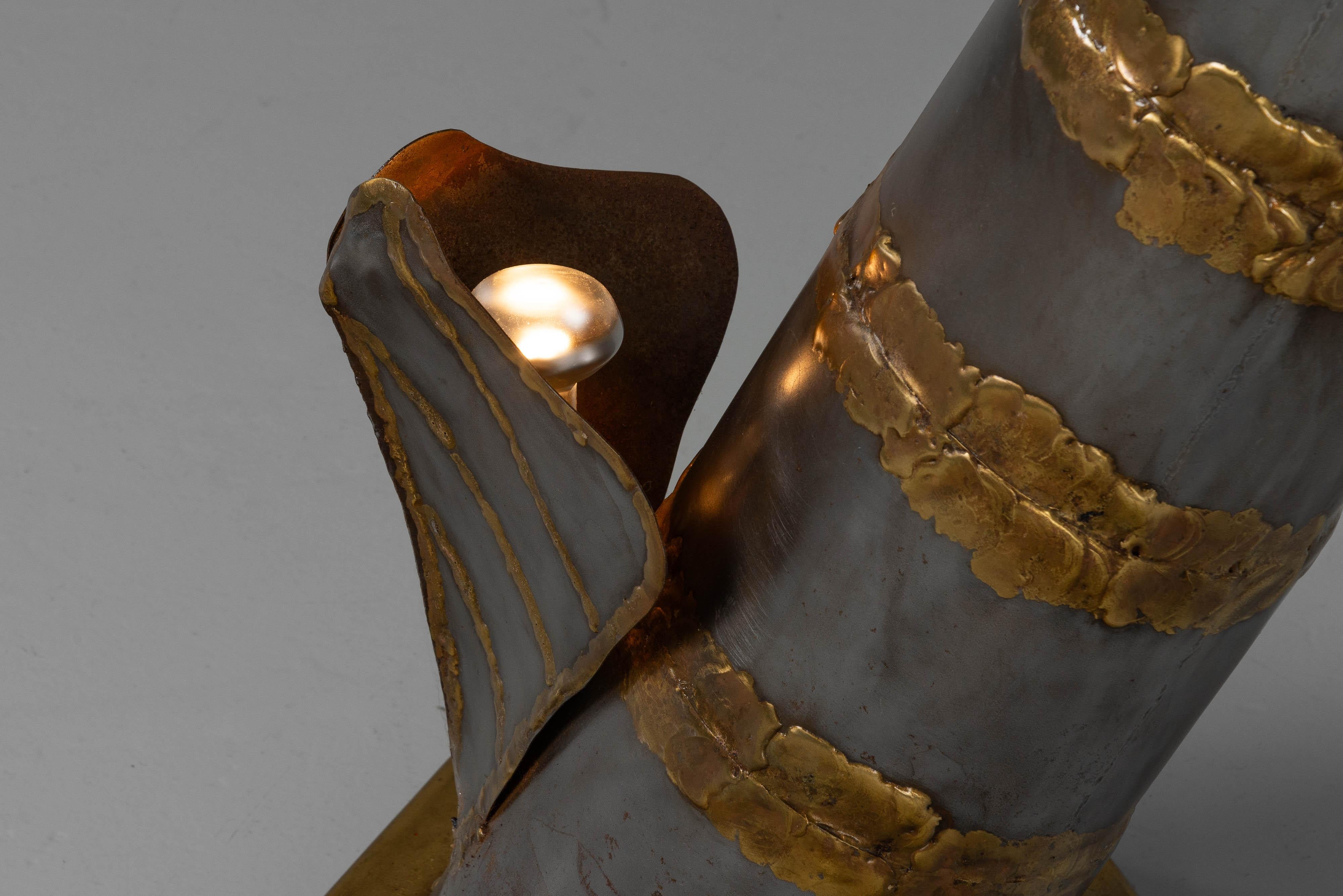 Palmen-Stehlampe im Stil von Maison Jansen, Frankreich 1970er Jahre im Angebot 2