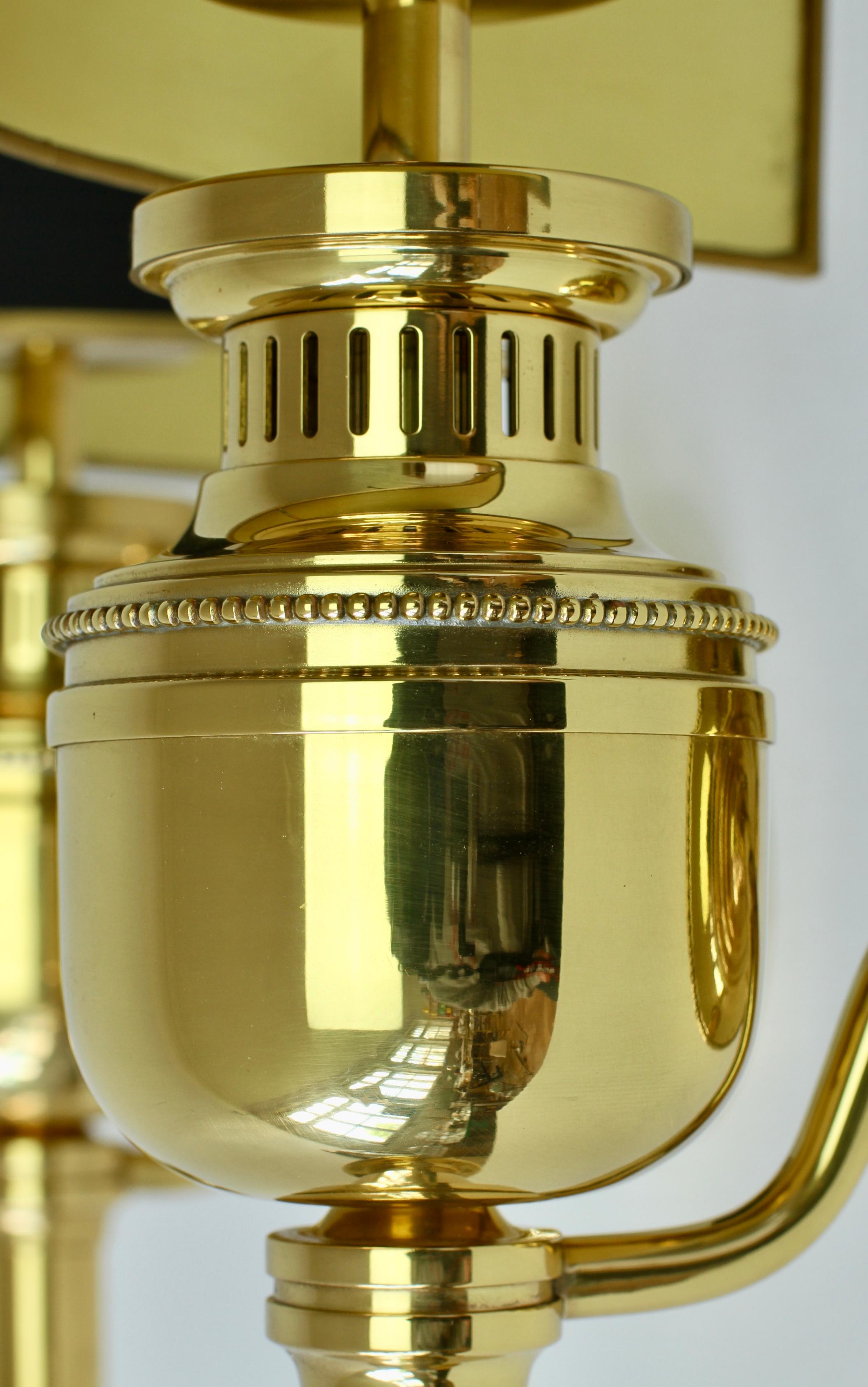 Maison Jansen Style Polished Brass Sconces by Vereinigte Werkstätten München For Sale 3