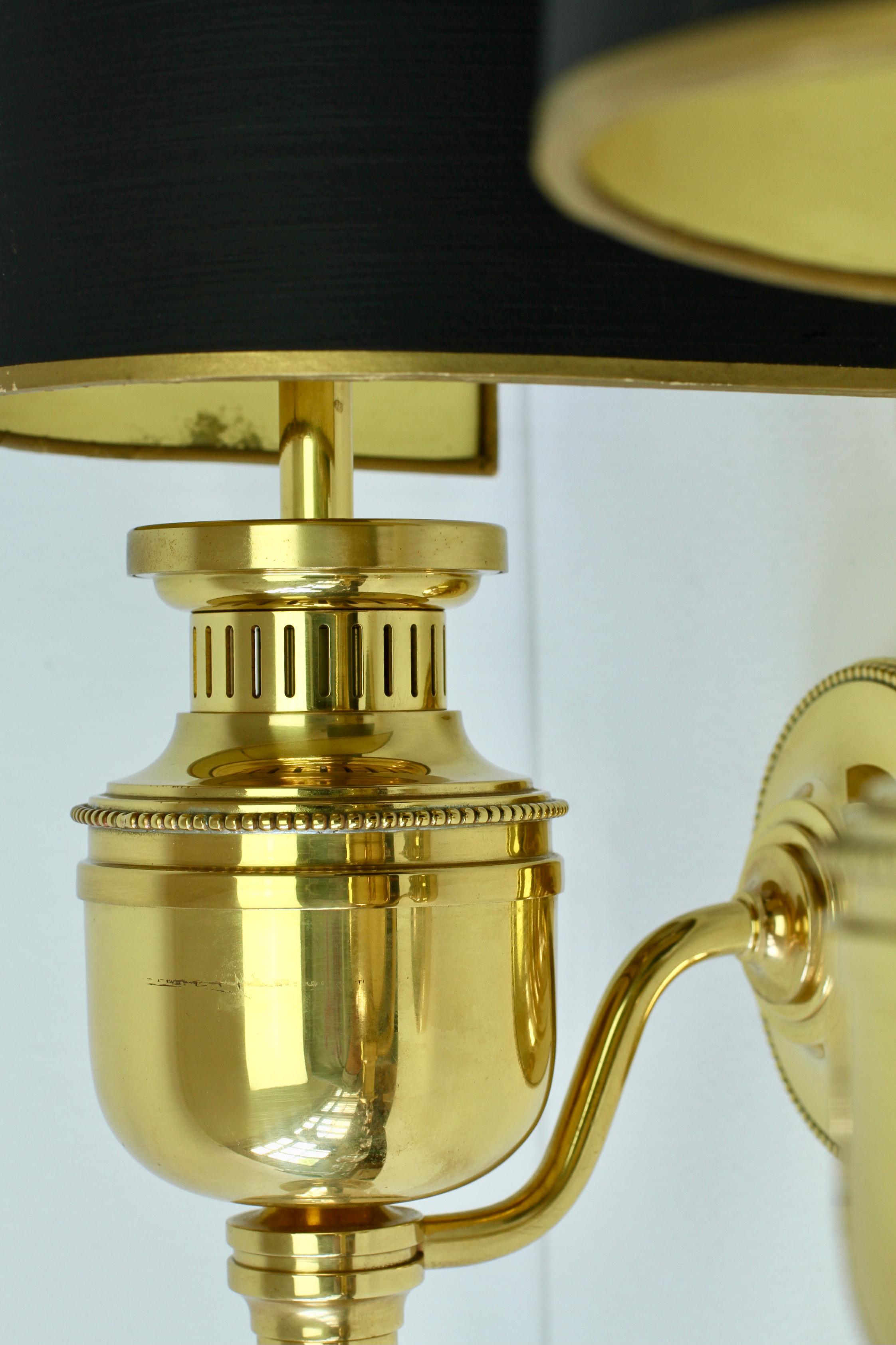 Maison Jansen Style Polished Brass Sconces by Vereinigte Werkstätten München For Sale 6
