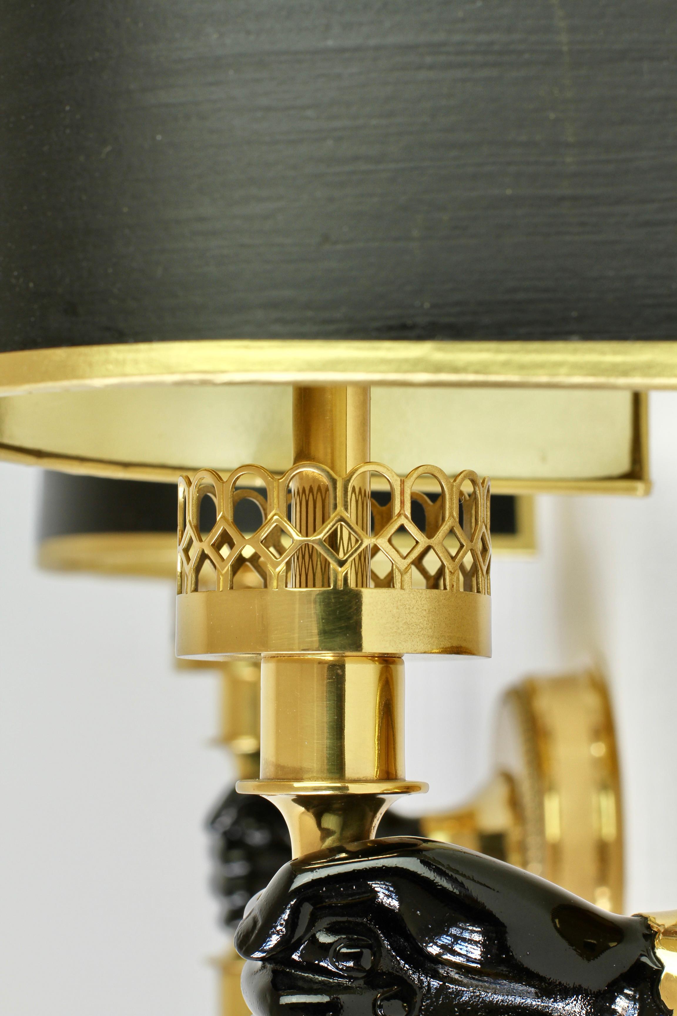 Maison Jansen Style Polished Brass Sconces by Vereinigte Werkstätten München For Sale 9