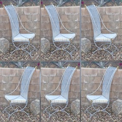 Maison Jansen Style Rare French Midcentury Patio Swan Chairs Set of 6