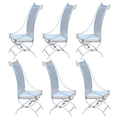 Maison Jansen Chaises de patio Swan de style français du milieu du siècle Lot de 6
