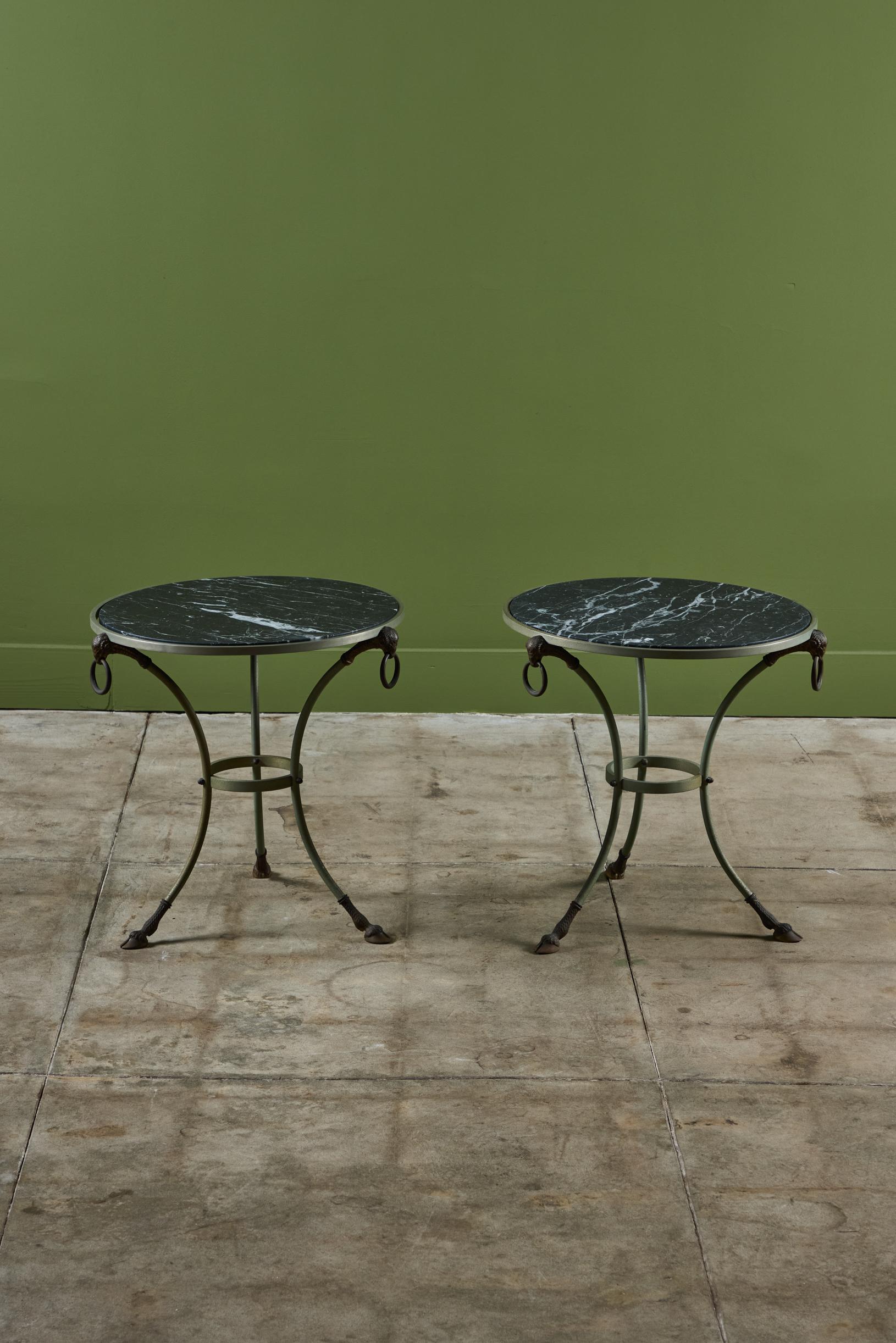 Maison Jansen Style Round Marble Top Side Table 4